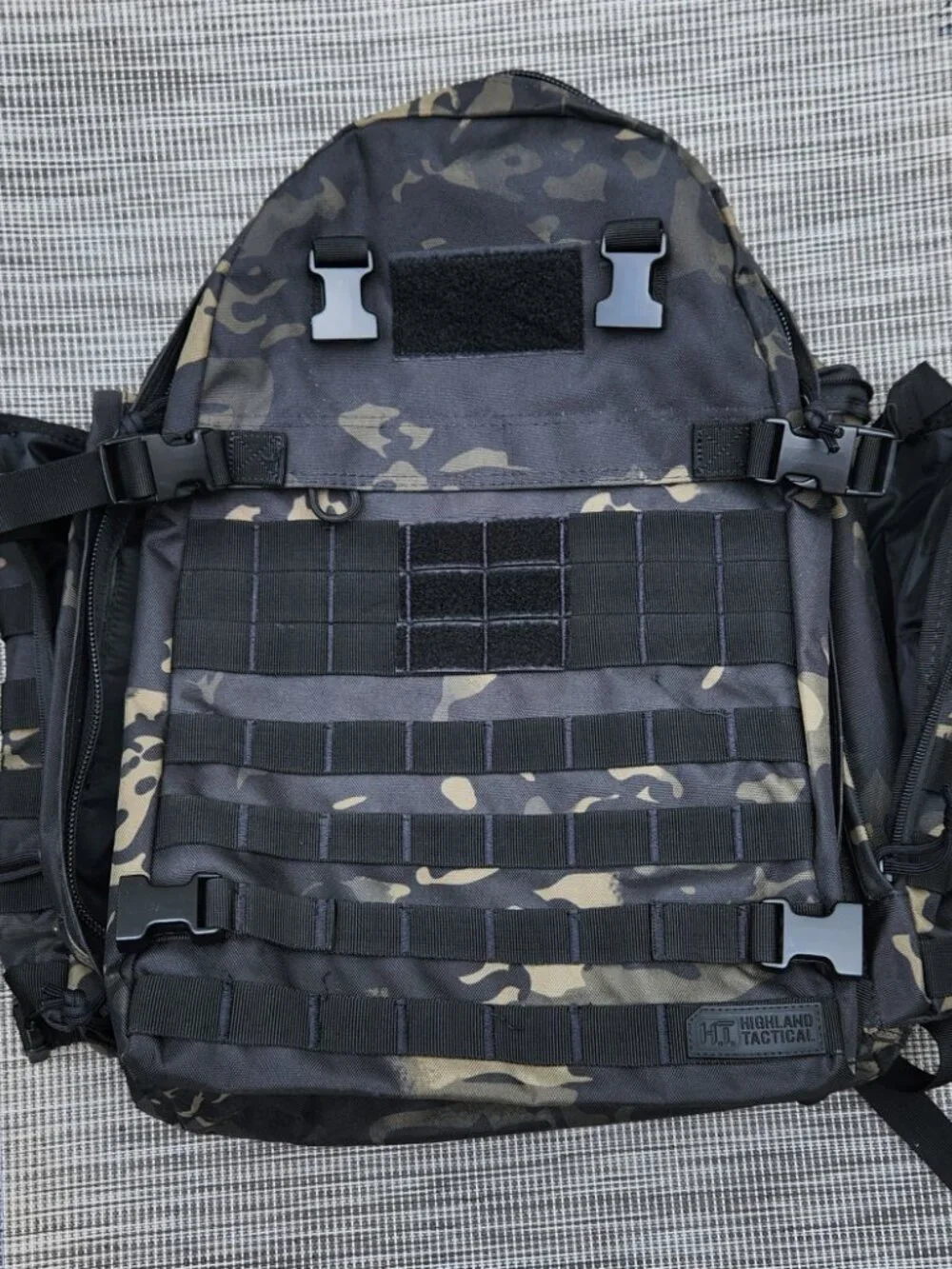 Highland Tactical ROGER Backpack MOLLE Webbing Military Black Urban Camo